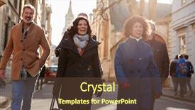  Presentation with group of people silhouettes walking - Beautiful presentation theme featuring people ages - group of mature friends walking backdrop and a tawny brown colored foreground