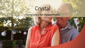  Presentation with movie theater loving couple - Presentation theme featuring people ages - loving mature couple in back background and a soft green colored foreground