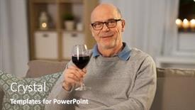  Presentation with alcohol - Beautiful PPT theme featuring people-alcohol-and-drinks-concept backdrop and a coral colored foreground