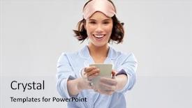  Presentation with people - Cool new theme with people and bedtime concept - happy backdrop and a lemonade colored foreground