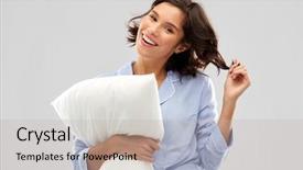  Presentation with bedtime cartoon - Slide deck with people and bedtime concept - happy background and a light gray colored foreground