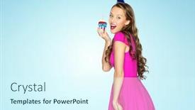  Presentation with birthday celebration - Cool new slide set with people-and-celebration-concept-happy backdrop and a cool aqua colored foreground