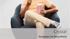  Presentation with popcorn movie - Audience pleasing presentation consisting of people-and-concept-happy-smiling backdrop and a light gray colored foreground