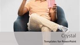  Presentation with young happy people smiling - Presentation theme with people-and-concept-happy-smiling background and a light gray colored foreground