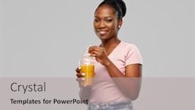  Presentation with african people - Slide set consisting of people-and-drinks-concept-happy background and a light gray colored foreground