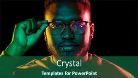  Presentation with african ethnicity - Presentation design featuring people-and-ethnicity-concept-portrait background and a ocean colored foreground