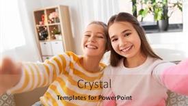  Presentation with friendship - Presentation design with people-and-friendship-concept-happy background and a coral colored foreground