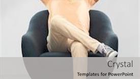  Presentation with young happy people smiling - PPT theme featuring people-and-furniture-concept-happy background and a light gray colored foreground