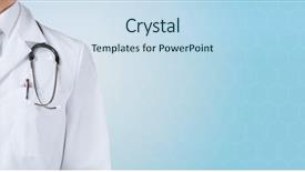  Presentation with health care - Presentation design with people and health care concept background and a sky blue colored foreground