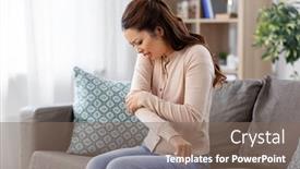  Presentation with health - Presentation design consisting of people-and-health-problem-concept background and a violet colored foreground