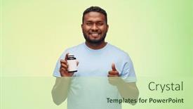  Presentation with african people - Slide deck consisting of people-and-healthcare-concept-portrait background and a soft green colored foreground