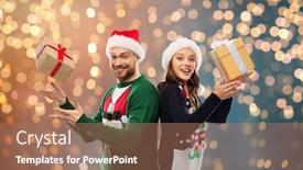  Presentation with ugly christmas sweater - Presentation theme with people-and-holidays-concept-happy background and a coral colored foreground
