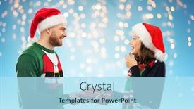  Presentation with ugly christmas sweater - Colorful PPT theme enhanced with people-and-holidays-concept-happy backdrop and a light blue colored foreground