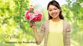  Presentation with international - Slide deck enhanced with people-and-international-women-s background and a blonde colored foreground