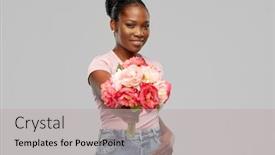  Presentation with african american women - Slides enhanced with people-and-international-women-s background and a light gray colored foreground