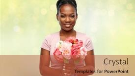  Presentation with green lights - Colorful slide set enhanced with people-and-international-women-s backdrop and a red colored foreground