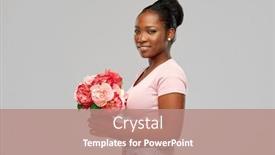  Presentation with peony - Colorful slide deck enhanced with people-and-international-women-s backdrop and a coral colored foreground