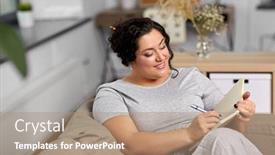  Presentation with diary - Amazing slide set having people-and-leisure-concept-happy backdrop and a coral colored foreground