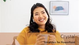  Presentation with asian music - Presentation theme consisting of people-and-leisure-concept-happy background and a gold colored foreground