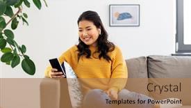  Presentation with asian music - Theme enhanced with people-and-leisure-concept-happy background and a coral colored foreground