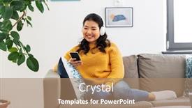  Presentation with asian music - Beautiful PPT theme featuring people-and-leisure-concept-happy backdrop and a coral colored foreground