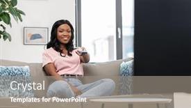  Presentation with young happy people smiling - Amazing PPT theme having people-and-leisure-concept-happy backdrop and a gray colored foreground