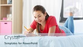  Presentation with diary - Amazing presentation having people-and-leisure-concept-happy backdrop and a sky blue colored foreground