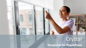  Presentation with african people - Slide deck consisting of people-and-leisure-concept-happy background and a mint green colored foreground