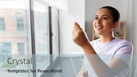  Presentation with african people - Audience pleasing PPT theme consisting of people-and-leisure-concept-happy backdrop and a light blue colored foreground