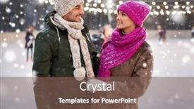  Presentation with rink - Presentation design enhanced with people-and-leisure-concept-happy background and a violet colored foreground