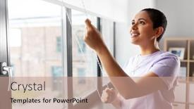  Presentation with african people - Presentation theme consisting of people-and-leisure-concept-happy background and a coral colored foreground