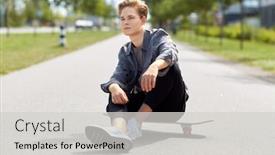  Presentation with people street - Colorful PPT theme enhanced with people-and-leisure-concept-young backdrop and a light gray colored foreground