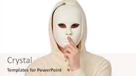  Presentation with face mask - PPT theme with people-and-life-roles-portrait background and a lemonade colored foreground