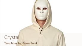  Presentation with face mask - Presentation theme featuring people-and-life-roles-portrait background and a lemonade colored foreground