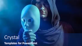  Presentation with black art - Presentation design consisting of people-and-life-roles-portrait background and a navy blue colored foreground