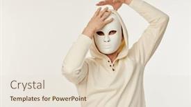  Presentation with face mask - Presentation theme with people-and-life-roles-portrait and a  colored foreground