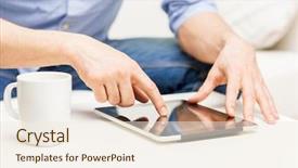  Presentation with distance learning - Audience pleasing slide deck consisting of people and lifestyle distance learning backdrop and a sky blue colored foreground