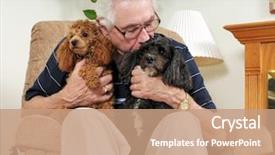  Presentation with elderly - Amazing theme having people animals - elderly man holding his two backdrop and a coral colored foreground