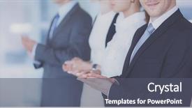  Presentation with good - PPT theme having people applauding a good presentation background and a  colored foreground