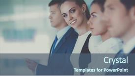  Presentation with good - Presentation theme featuring people applauding a good presentation background and a  colored foreground