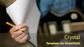  Presentation with music studio - Colorful theme enhanced with people-art-and-entertainment-concept backdrop and a tawny brown colored foreground