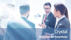  Presentation with big group people - Amazing PPT layouts having people at a business presentation backdrop and a teal colored foreground