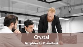  Presentation with meeting - Slides having people at meeting in modern background and a coral colored foreground