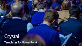  Presentation with congress - Cool new PPT layouts with people attend business conference backdrop and a  colored foreground