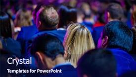  Presentation with congress - Audience pleasing PPT theme consisting of people attend business conference backdrop and a  colored foreground