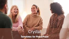  Presentation with community health - Slide deck featuring people-attending-support-group-meeting background and a tawny brown colored foreground