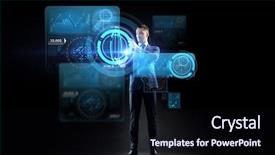  Presentation with future plan - Slide set featuring people augmented reality and future background and a wine colored foreground