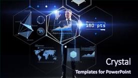  Presentation with augmented reality business - Slide set with people augmented reality and future background and a  colored foreground