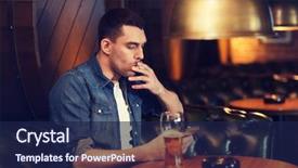  Presentation with bad - Audience pleasing PPT theme consisting of people and bad habits concept backdrop and a navy blue colored foreground