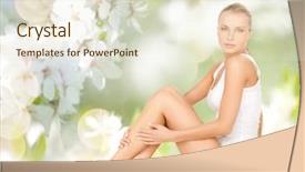  Presentation with green beauty - Colorful presentation enhanced with people beauty and body care backdrop and a  colored foreground